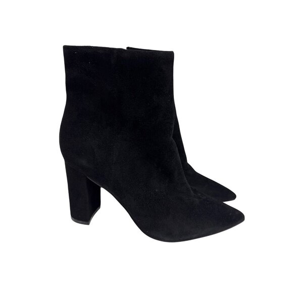 Marc Fisher Women's Boots Ulani Heeled Bottie Black Suede Zip Pointed Size 5.5 - Picture 1 of 10
